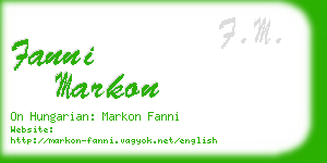 fanni markon business card